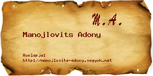 Manojlovits Adony névjegykártya